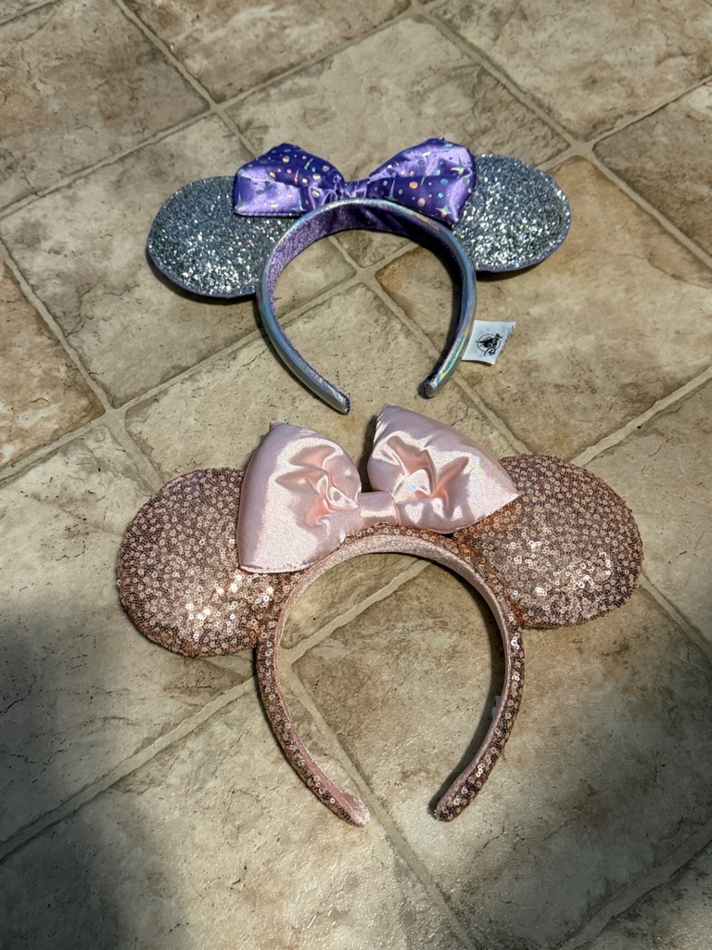 Disney Minnie Mouse Pink Sequin and Tomorrowland Ear Bundle - No Tags